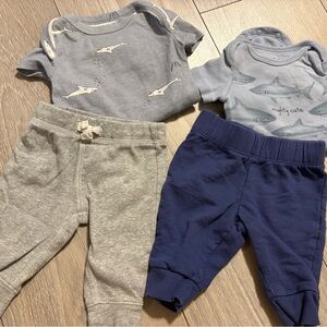 Little Earth Soft Blue Baby Onesie